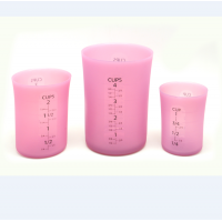 Food Grade 250ml 500ml  1000ml Baking Kitchen Silicone Measuring Cup set With Double Scales Pour Cupcake Flour