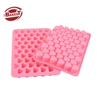 Bakest  new style  pink 55 capacity  heart silicone chocolate molds