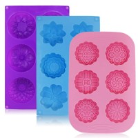 3 Pcs Cake Muffin Mooncake chocolate Silicone Moulds, mould in silicone for candle