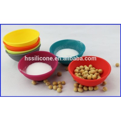 Multi-colored small silicone bowls