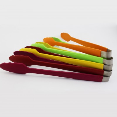 Stainless Steel Coated Silicone Utility Tongs